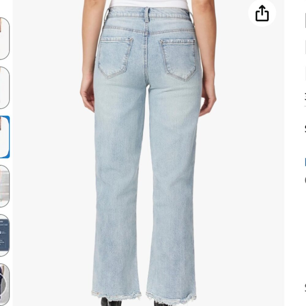 kensie Jeans for Women The Aubrey Retro Luxe High-Rise Relaxed Straight 12/31 - Picture 13 of 14